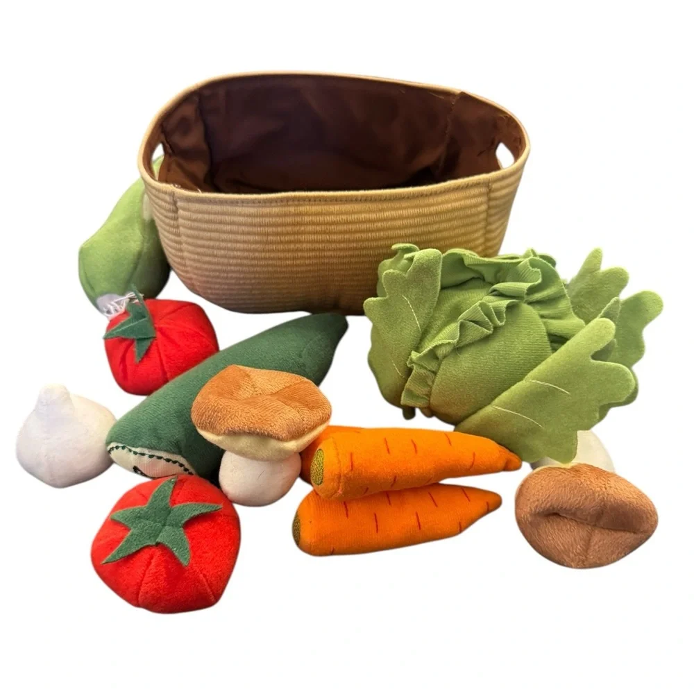 Plush Vegetable Toy Set with Basket - Picture 6 of 6